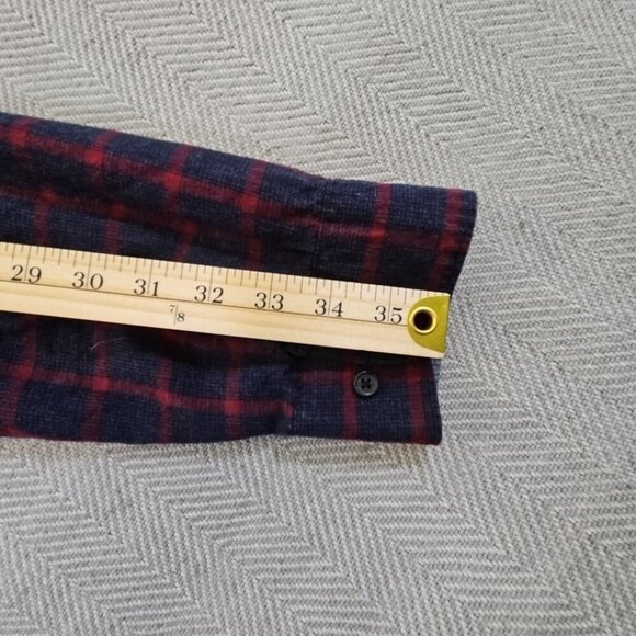 Thread & Cloth Flannel Shirt Women's XXL Navy & Red Long Sleeve Button Down EUC - Picture 11 of 13